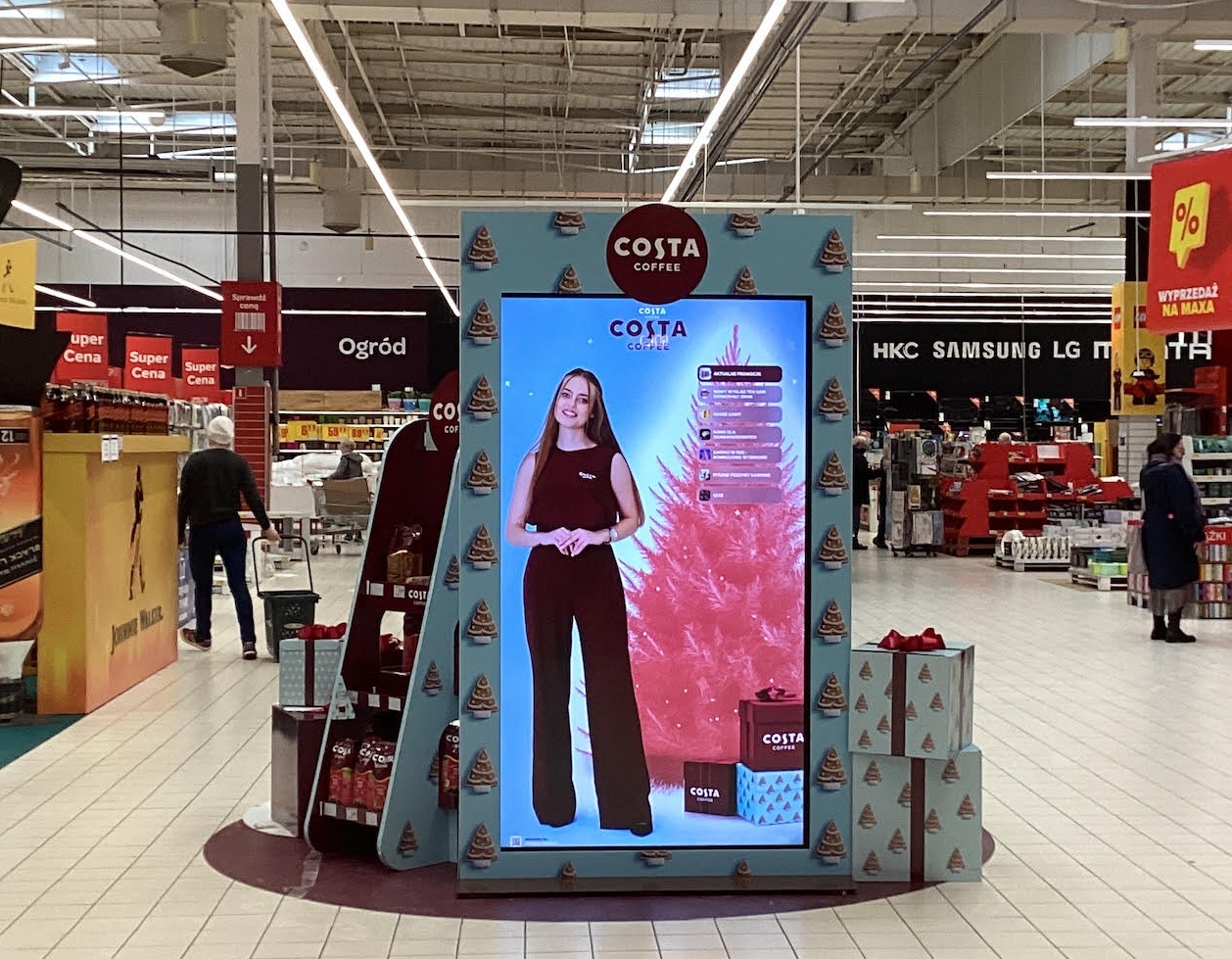 Costa Coffee — ekran dotykowy w galerii
